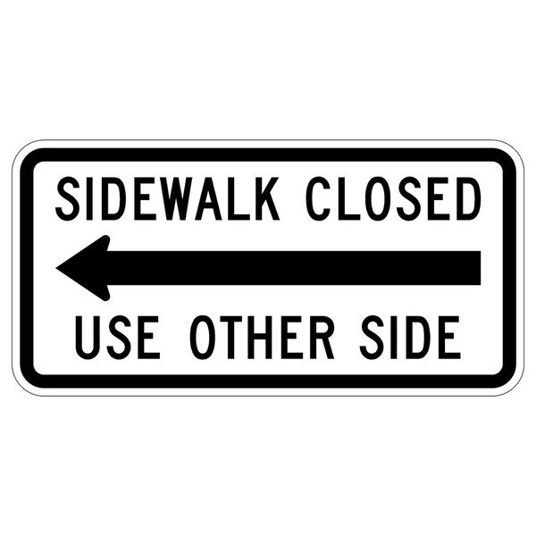 Sign Solutions Usa 12 in Height, 24 in Width, Aluminum, Horizontal Rectangle DUS08DWT2412R9-10L - main